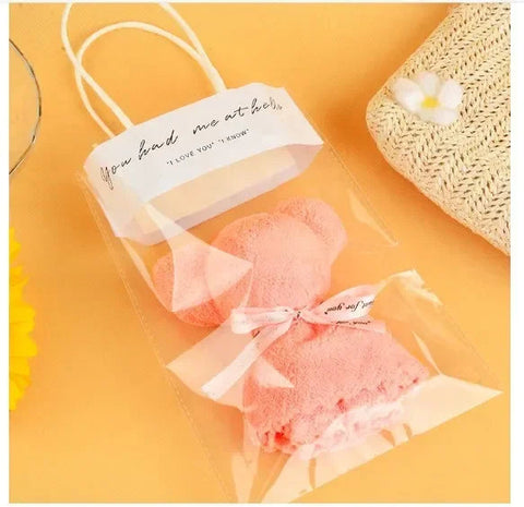 High Quality Coral Velvet Towels Gift Set Cartoon Cute Bear Shaped Face and Bath Towels Wedding or Special Occasion Gift gogodiggity