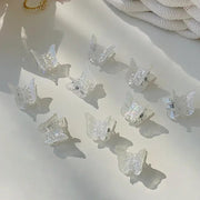 1-20pcs Korean Sweet Butterfly Flower Hair Claw Trendy Transparent Dazzle Mini Hair Clip Claws For Women Girls Hair Accessories gogodiggity