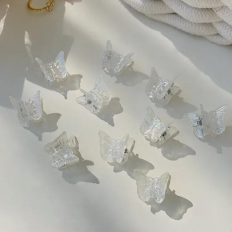 1-20pcs Korean Sweet Butterfly Flower Hair Claw Trendy Transparent Dazzle Mini Hair Clip Claws For Women Girls Hair Accessories gogodiggity