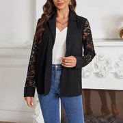 Women's Elegant Suit Lace Stitching Long Sleeve Top Coat gogodiggity