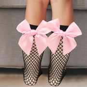 Children Mesh Socks Stocking Toddler Girls High Ankle Baby Bow Tie White Pink Summer Stockings Breathable Gentle Touch gogodiggity