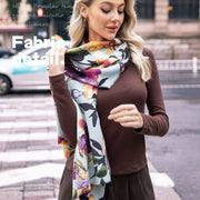 Artificial Cashmere Scarf Female Plant Print Fashion Commuter gogodiggity