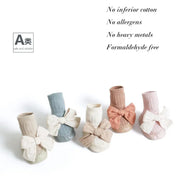 Autumn Winter Baby Girls Socks Newborn Baby Bowknot Socks Infant Baby Socks Anti Slip Soft Cotton Floor Sock Shoes gogodiggity
