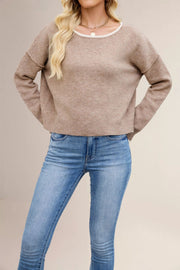 Round Neck Multicolor Knitwear Loose Sweater gogodiggity