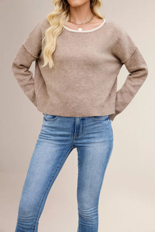Round Neck Multicolor Knitwear Loose Sweater gogodiggity