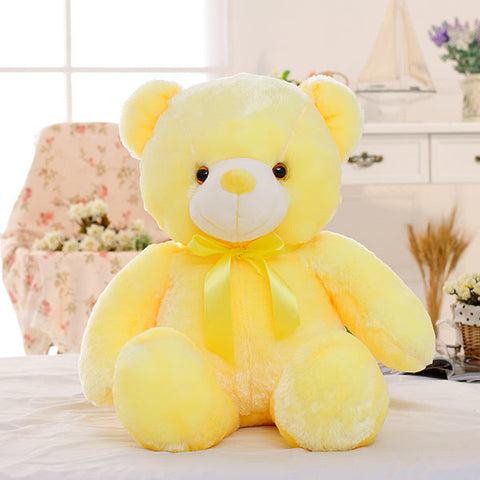 Creative Light Up LED Teddy Bear Stuffed Animals Plush Toy Colorful Glowing Christmas Gift For Kids Pillow gogodiggity