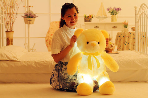 Creative Light Up LED Teddy Bear Stuffed Animals Plush Toy Colorful Glowing Christmas Gift For Kids Pillow gogodiggity