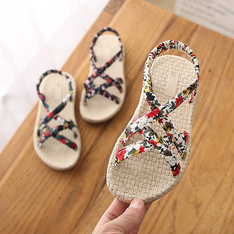 Girl's sandal summer beach knitting gogodiggity