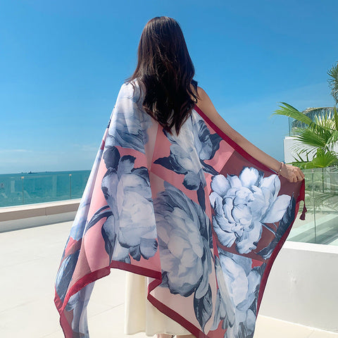 Sun-proof All-matching Shawl Beach Travel Dual-use Outdoor Beach Towel gogodiggity