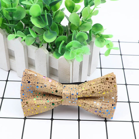New Design Cork Wood Fashion Parent-Child Bow Ties Novelty Handmade Solid Neckwear Wedding Party Gift Accessories Men Bowtie gogodiggity