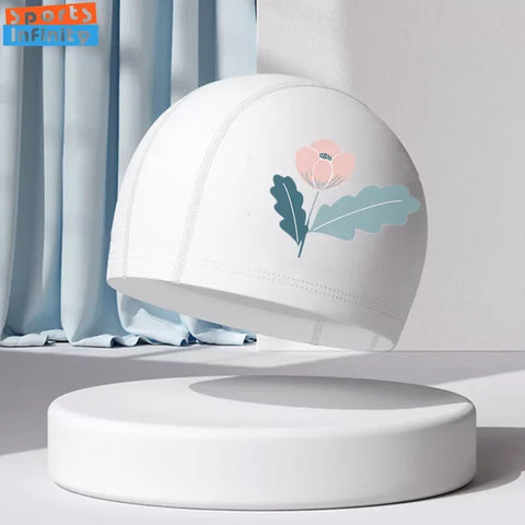 Girls Swimming Cap Cartoon Cute Waterproof High Elastic Ear Protection Swimming Hat for Children Boys Kids Swimming Accessories gogodiggity