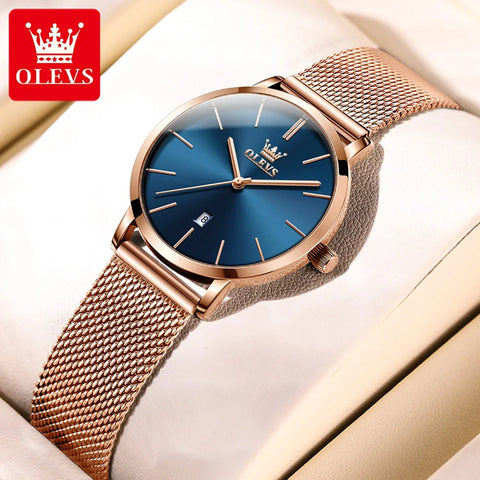 OLEVS Woman Watch 5869 Elegant Fashion Quartz Wristwatch Waterproof Date Watches For Woman Set Bracelet Watch Box Gifts Original gogodiggity