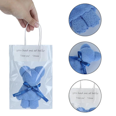 High Quality Coral Velvet Towels Gift Set Cartoon Cute Bear Shaped Face and Bath Towels Wedding or Special Occasion Gift gogodiggity