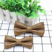 New Design Cork Wood Fashion Parent-Child Bow Ties Novelty Handmade Solid Neckwear Wedding Party Gift Accessories Men Bowtie gogodiggity