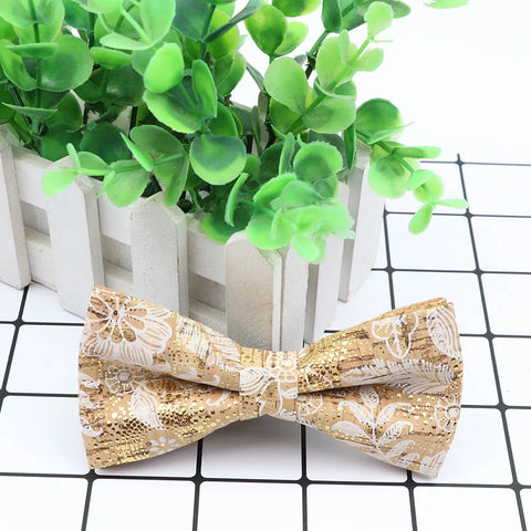 New Design Cork Wood Fashion Parent-Child Bow Ties Novelty Handmade Solid Neckwear Wedding Party Gift Accessories Men Bowtie gogodiggity