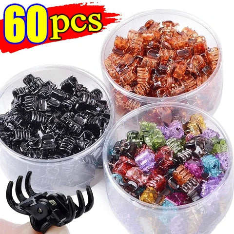 10-60Pcs Hair Claw Clips for Women1.5cm Small Black Brown Transparent Plastic Mini Claws Kids Hair Styling Fashion Accessories gogodiggity