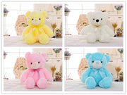 Creative Light Up LED Teddy Bear Stuffed Animals Plush Toy Colorful Glowing Christmas Gift For Kids Pillow gogodiggity