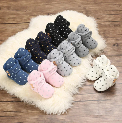 Winter New Baby Socks Boy Girl Shoes Flower Toddler Walkers Booties Cotton Comfort Soft Anti-slip Thicken Warm Newborn Shoes gogodiggity