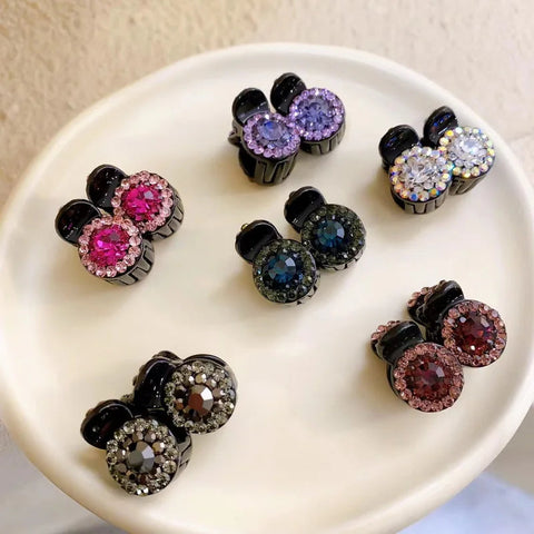 2pcs/set cute small crystal hair clip for women mini hairclip girls bangs hairpin kids claw clip set hair pin  hair accessories gogodiggity