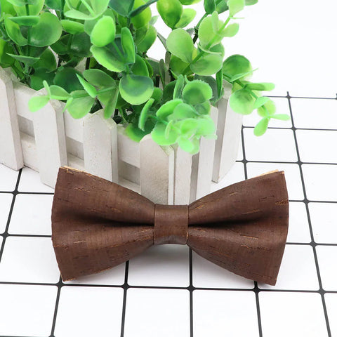 New Design Cork Wood Fashion Parent-Child Bow Ties Novelty Handmade Solid Neckwear Wedding Party Gift Accessories Men Bowtie gogodiggity