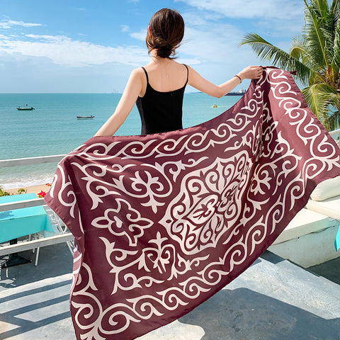 Sun-proof All-matching Shawl Beach Travel Dual-use Outdoor Beach Towel gogodiggity