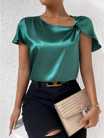 Women's Fashion Solid Color Loose-fitting Versatile Top gogodiggity