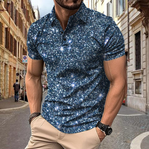Polo Shirt Digital Printing Button Street Casual T-shirt gogodiggity
