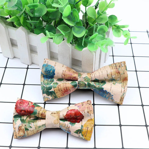 New Design Cork Wood Fashion Parent-Child Bow Ties Novelty Handmade Solid Neckwear Wedding Party Gift Accessories Men Bowtie gogodiggity