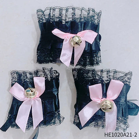 Womens Halloween Maid Lace Cat Ear Headband Hair Accessories Cat Ear Headband Long Tassel Japanese Animation Cosplay Accessories gogodiggity
