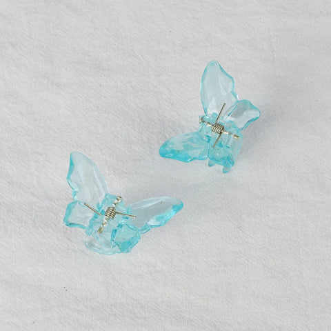 2PCS Crystal Butterfly Small Hair Claw Clips Women Girls Cute Transparent Candy Hair Clamps Crab Barrettes Hair Accessories gogodiggity