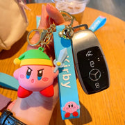 Cartoon ‌Kirby‌keychain Pendant Back Packaging Ornament Creative Car Key Chain Cute Children Toys Boys and Girls Christmas Gifts gogodiggity
