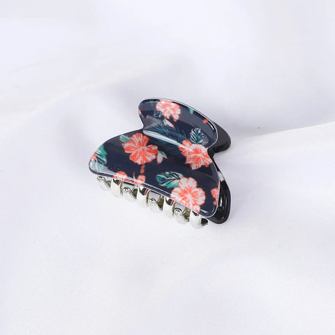 Acrylic Floral Sweet Small Hair Claw Clips Women Girls Plastic Print Crab Barrettes Clips Hair Clamps Hairpins Hair Accessories gogodiggity