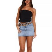 Retro Casual Slim Stretch Women Denim Skirt gogodiggity