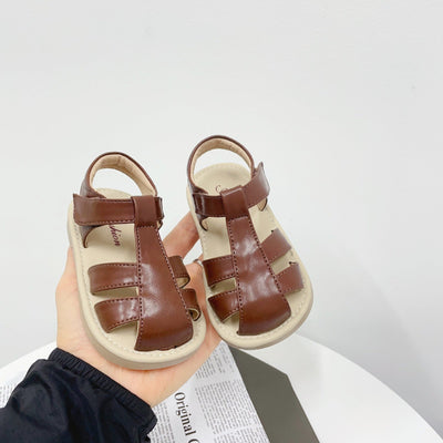 Simple Solid Color Closed Toe Anti-kick Hollow Bird's Nest Sandal gogodiggity