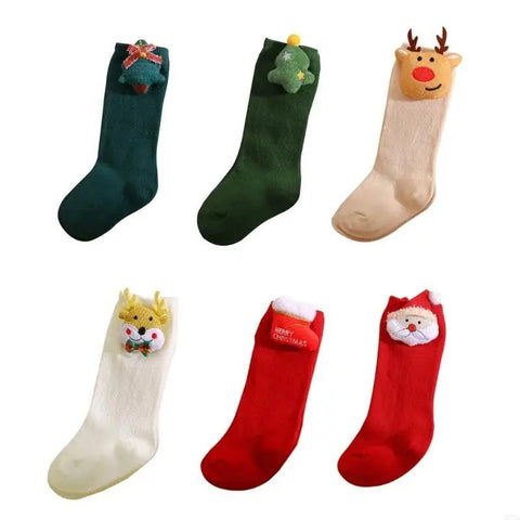Q22D Cotton Socks Newborn Infants Toddlers Girls Christmas Santa Elk Socks Gift gogodiggity