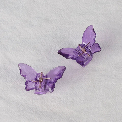 2PCS Crystal Butterfly Small Hair Claw Clips Women Girls Cute Transparent Candy Hair Clamps Crab Barrettes Hair Accessories gogodiggity