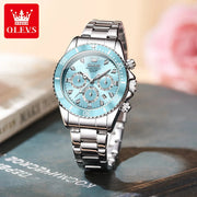 OLEVS Women Watch 5632 Elegant Original Quartz Watches Multifunctional Chronograph Watches For Women Set Bracelet Watch Reloj gogodiggity