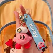 Cartoon ‌Kirby‌keychain Pendant Back Packaging Ornament Creative Car Key Chain Cute Children Toys Boys and Girls Christmas Gifts gogodiggity