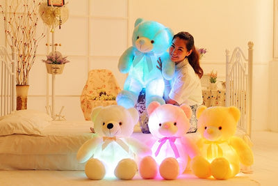Creative Light Up LED Teddy Bear Stuffed Animals Plush Toy Colorful Glowing Christmas Gift For Kids Pillow gogodiggity