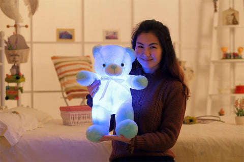 Creative Light Up LED Teddy Bear Stuffed Animals Plush Toy Colorful Glowing Christmas Gift For Kids Pillow gogodiggity