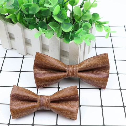 New Design Cork Wood Fashion Parent-Child Bow Ties Novelty Handmade Solid Neckwear Wedding Party Gift Accessories Men Bowtie gogodiggity