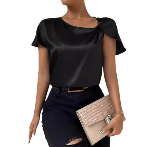 Women's Fashion Solid Color Loose-fitting Versatile Top gogodiggity