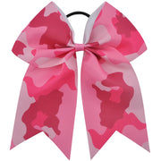 7 Inch Large Camouflage Printed Hair Bow Grosgrain Ribbon Bows Elastic Band Ponytail Hair Holder Women/Girls Hair Accessories gogodiggity