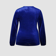 Women's Fashion Solid Color Velvet Long-sleeved Top gogodiggity