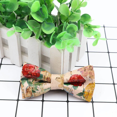 New Design Cork Wood Fashion Parent-Child Bow Ties Novelty Handmade Solid Neckwear Wedding Party Gift Accessories Men Bowtie gogodiggity