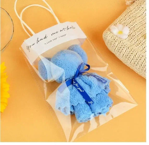 High Quality Coral Velvet Towels Gift Set Cartoon Cute Bear Shaped Face and Bath Towels Wedding or Special Occasion Gift gogodiggity