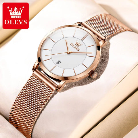 OLEVS Woman Watch 5869 Elegant Fashion Quartz Wristwatch Waterproof Date Watches For Woman Set Bracelet Watch Box Gifts Original gogodiggity