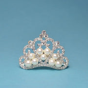 5pcs/lot Pearl Crown Rhinestone Buttons for Diy Girls Women Hair Accessories Wedding Party Bride Hair Embellishment Buttons gogodiggity