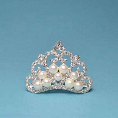 5pcs/lot Pearl Crown Rhinestone Buttons for Diy Girls Women Hair Accessories Wedding Party Bride Hair Embellishment Buttons gogodiggity