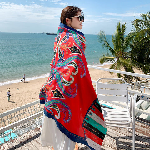 Sun-proof All-matching Shawl Beach Travel Dual-use Outdoor Beach Towel gogodiggity